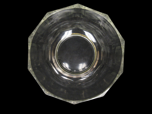 Vintage Crystal Paneled Bowl With Silver Plate Base Made in Italy