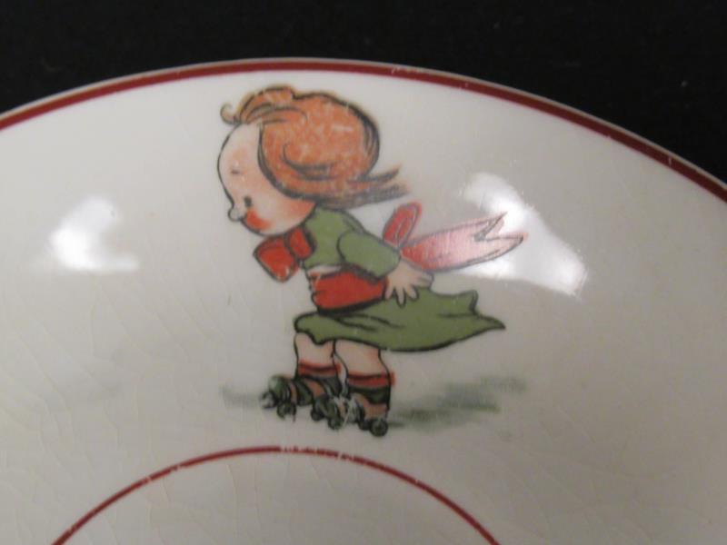 Vintage Elpco Porcelain Baby Plate Children Playing White 5.5in Round