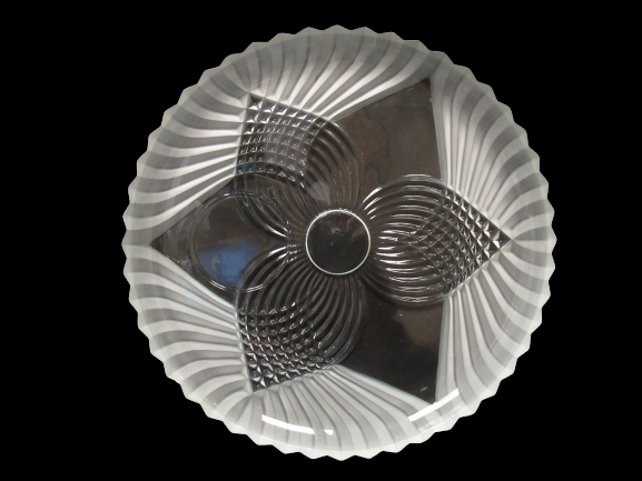 Tiara Glass Trillium Frosted Decorative Snack Plate Round Clear