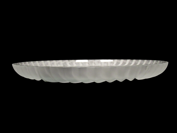 Tiara Glass Trillium Frosted Decorative Snack Plate Round Clear