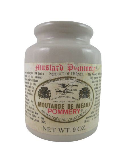 Moutarde de Meaux Pommery Mustard 9oz Empty Jar France French Stoneware Labels