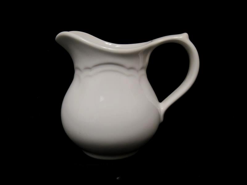 Vintage Creamer Pitcher Milk Porcelain Solid White Handle
