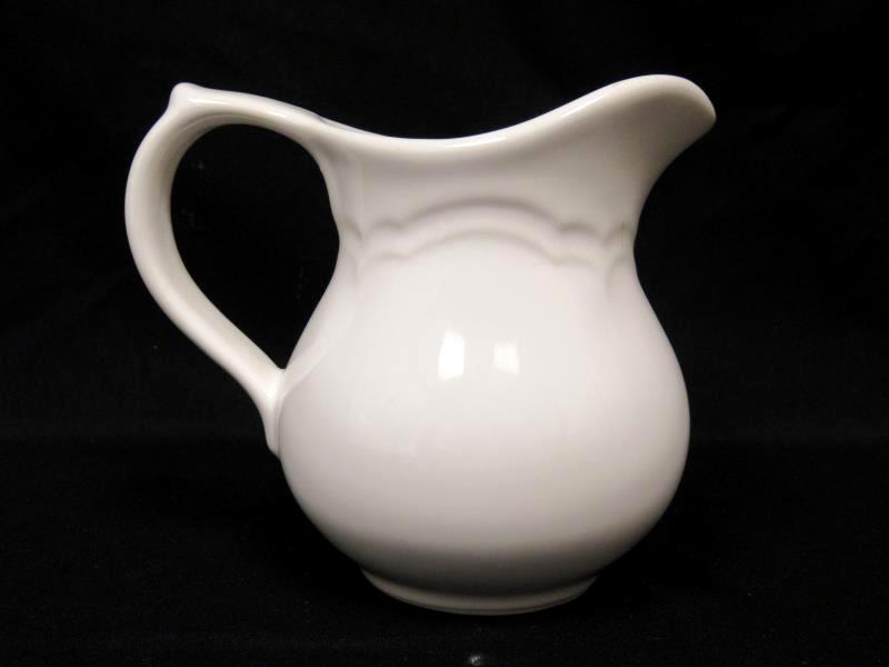 Vintage Creamer Pitcher Milk Porcelain Solid White Handle