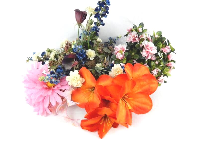 Lot Of Artificial Flowers Plus Stems of Daisies Azaleas Orange Flowers
