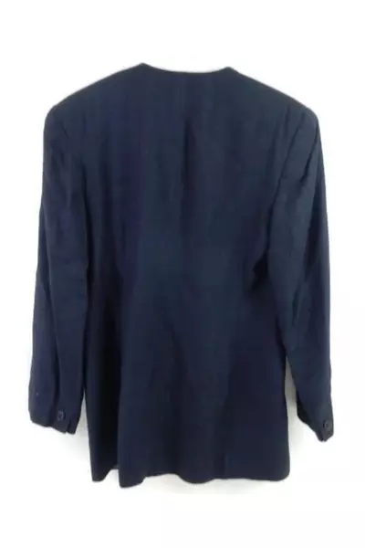 Vintage Jones New York Women's Blazer Jacket Navy Blue Rayon Size 10