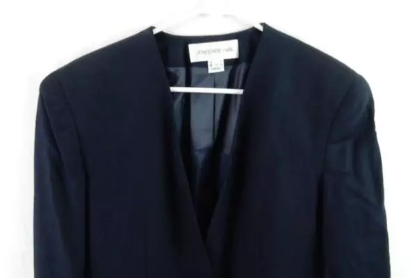 Vintage Jones New York Women's Blazer Jacket Navy Blue Rayon Size 10