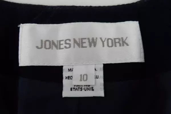 Vintage Jones New York Women's Blazer Jacket Navy Blue Rayon Size 10
