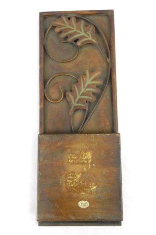 Vintage Brass Folding Brass Wall Sconce Candle Holder Oak Leaves