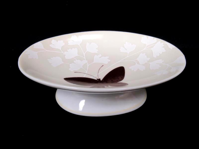 1970's Royal Ames Butterfly Soap Dish Cream Colored Small Made in Japan
