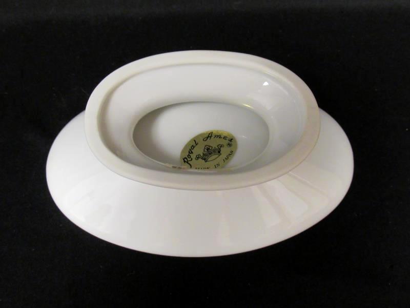 1970's Royal Ames Butterfly Soap Dish Cream Colored Small Made in Japan