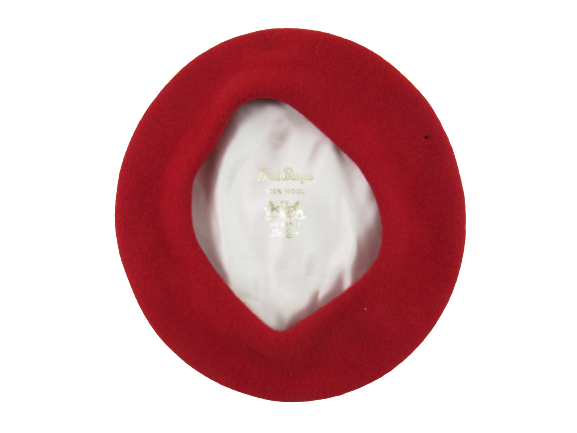 Vintage Beret Basque 100% Wool Red Hat De Luxe Bria