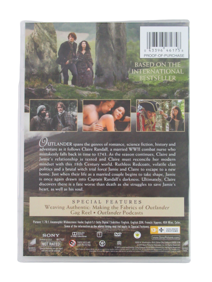 Outlander Season One Volume Two 2015 Sony Pictures 2 DVD Disc Set