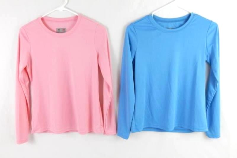 Lot of 2 A4 Women's Long Sleeve Activewear Tops Size XS Blue Pink