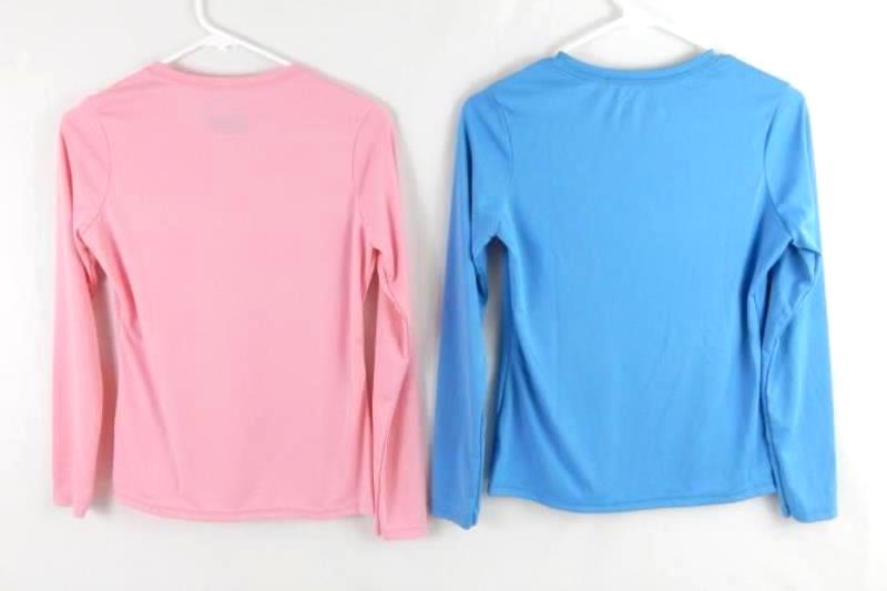 Lot of 2 A4 Women's Long Sleeve Activewear Tops Size XS Blue Pink