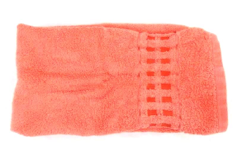 Mercer + Reid Luxury Collection Hand Towel Coral Pink Orange Square Cotton