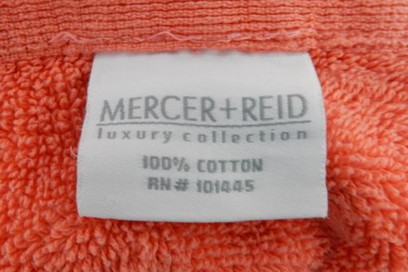 Mercer + Reid Luxury Collection Hand Towel Coral Pink Orange Square Cotton
