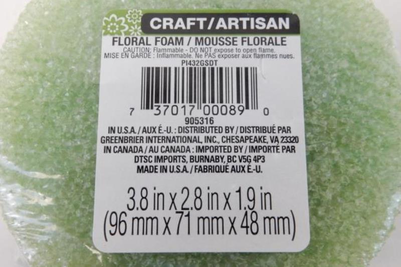 Lot of 14 Floral Craft Supplies Crafting Foam 3.8in x 2.8in x 1.9in Wire Red