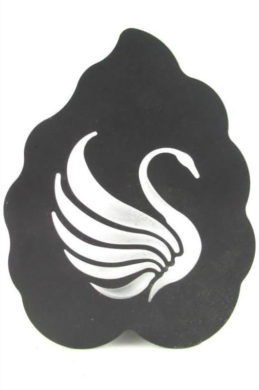 Party Lite Swan Tealight Sconce Candle Holder P7770 Black with Frosted Glass