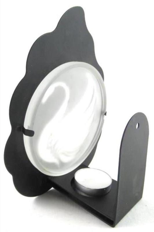 Party Lite Swan Tealight Sconce Candle Holder P7770 Black with Frosted Glass