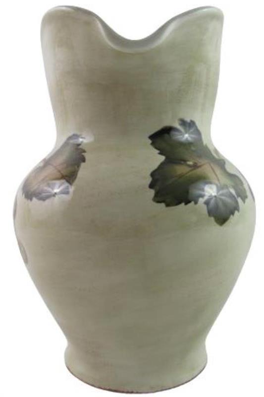 Z Gallerie Hand Painted Large Ceramic Pitcher Vineyard 13 in Tall
