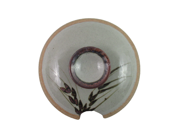 Pottery Bean Soup Pot With Lid Gray Wheat Pattern