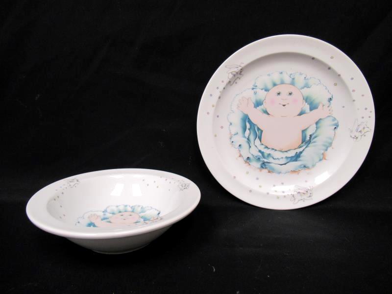 Cabbage Patch Kids Child's Porcelain Cereal Bowl and Plate 1984 Royal Worcester