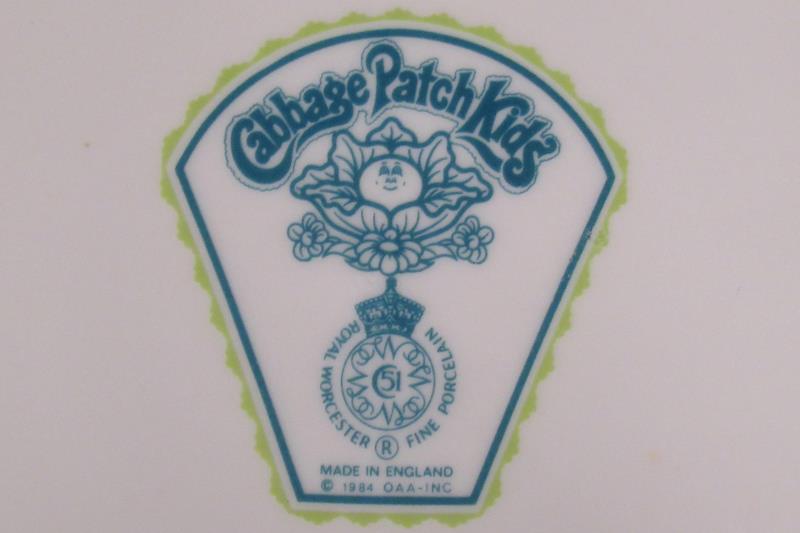 Cabbage Patch Kids Child's Porcelain Cereal Bowl and Plate 1984 Royal Worcester