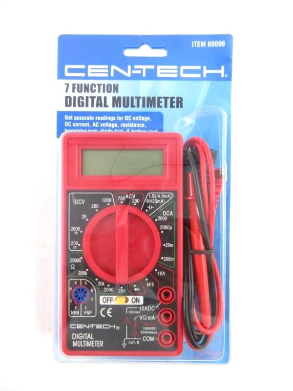 Cen-Tech 7 Function Digital MultiMeter Voltmeter Voltage Tester Auto Electrical