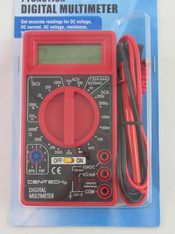 Cen-Tech 7 Function Digital MultiMeter Voltmeter Voltage Tester Auto Electrical