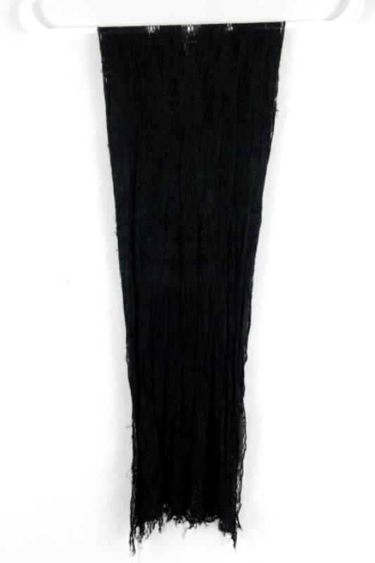 Lot of 3 Vintage Women's Scarves Scarfs Wraps Accessories Black Blue Fringe