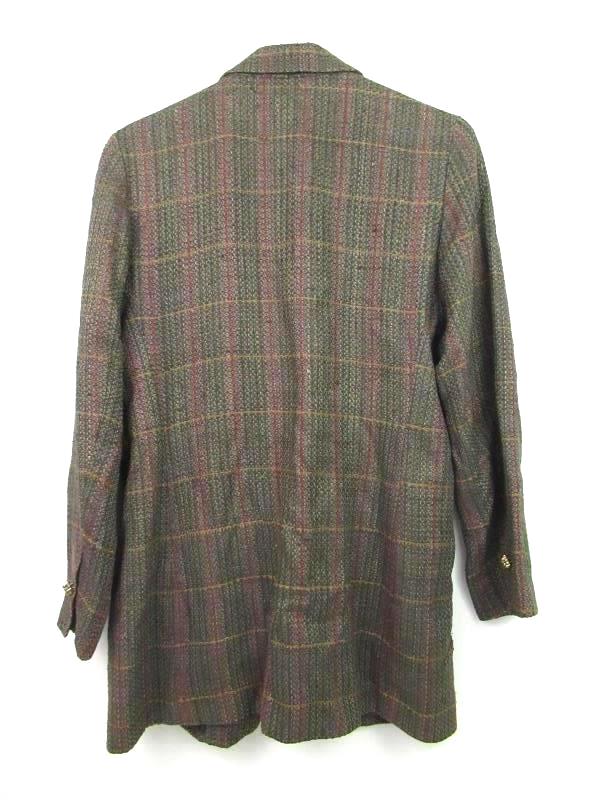 Vintage Doncaster Women's Woven Silk Jacket Blazer Brown Plaid Career Size 10