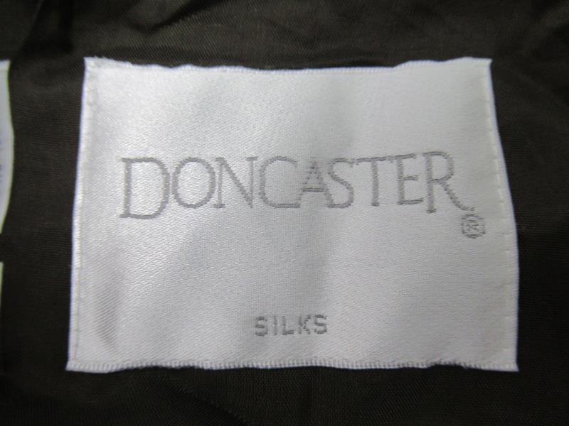 Vintage Doncaster Women's Woven Silk Jacket Blazer Brown Plaid Career Size 10