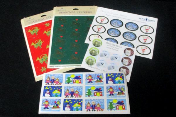 Christmas Lot Cards Envelopes Stickers Note Scratch Pads Animals Winter Scene