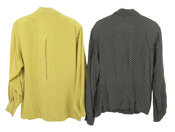 Lot of 2 Vintage Doncaster Women's Top Blouses Career Size 8 Silk Rayon Gold