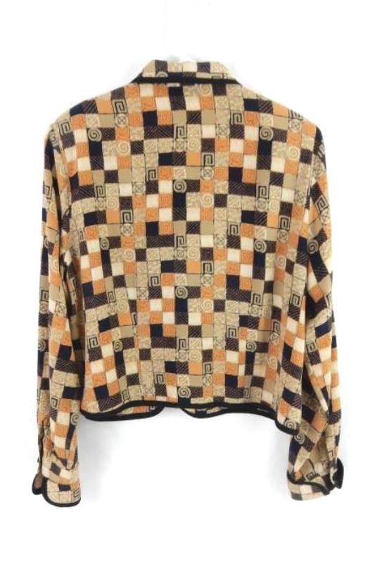 Vintage Le Caviar Women's Button Up Blouse Size Large Long Sleeve Brown Black