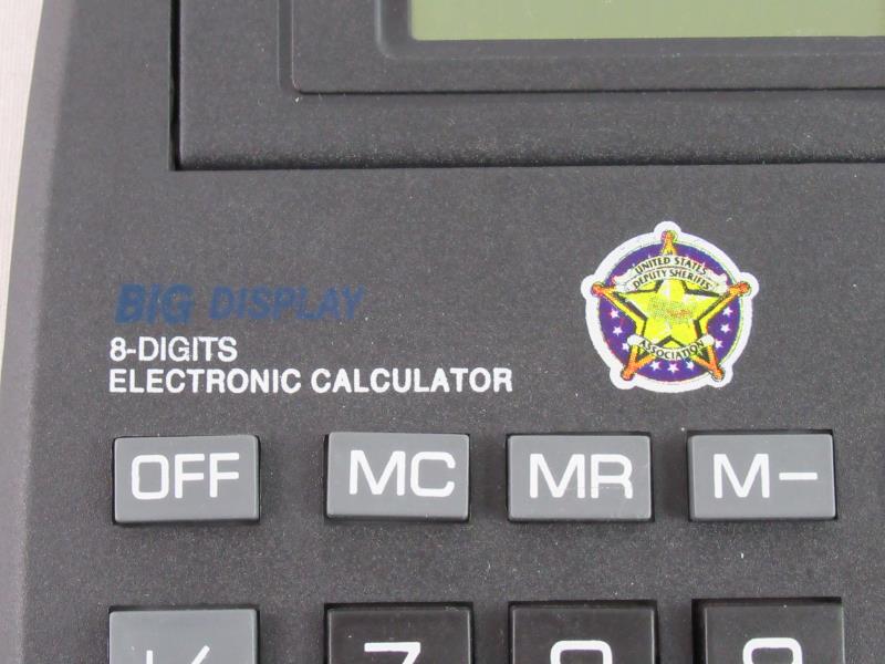 Big Display 8 Digits Electronic Calculator US Deputy Sheriff Large Number Case