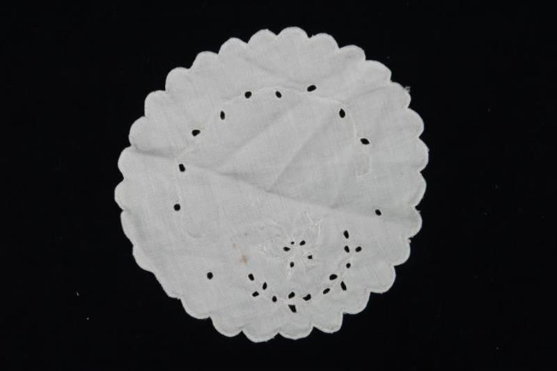 Lot of 2 Hand Made White Doilies Rectangular Circle Lace Runner