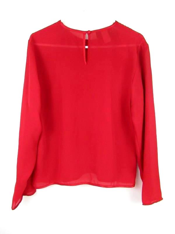Vintage Sophisticates By Jonathan Martin Blouse Red Chiffon Women's Size 12