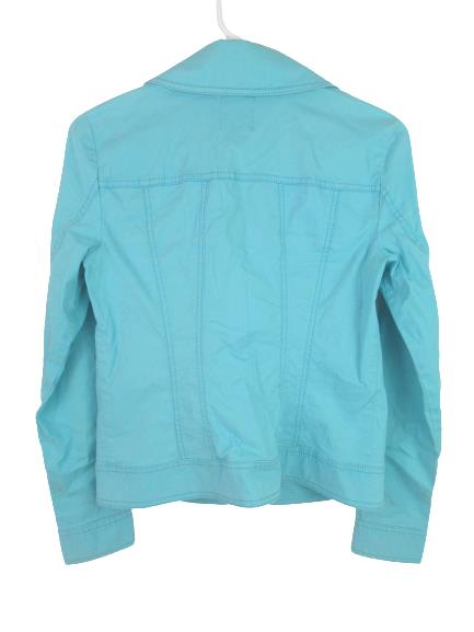 Amber Sun Denim Style Jacket Bright Blue Women's Size XS Cotton Blend Pockets