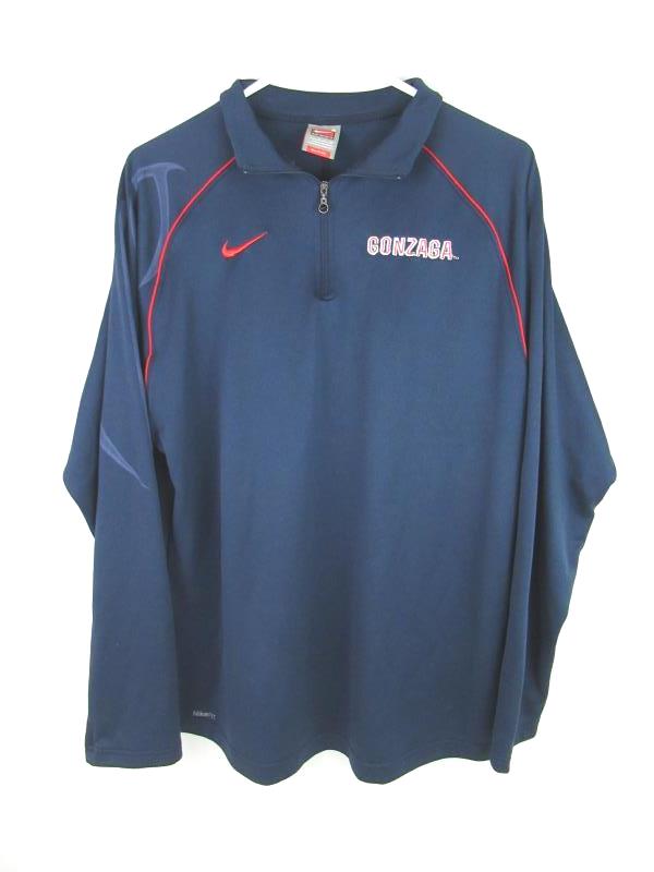 Nike Fit Dry Gonzaga 1/2 Zip Track Jacket Men's Size Small Navy Blue Red