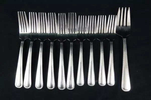 Lot of 24 Pcs Pfaltzgraff Everyday Flatware Beaded Pattern 18/0 Stainless Steel