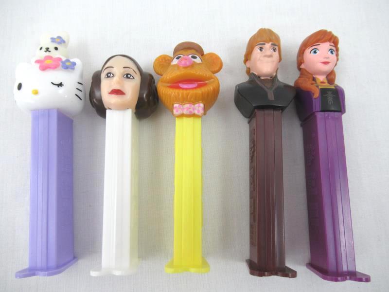 Lot of 5 Pez Dispensers Fozzie Bear Princess Leia Hello Kitty Anna Kristof