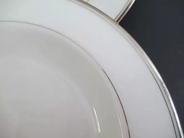 Lot of 2 Vintage Mikasa Soup Bowls Bone China Gothic Platinum White Silver NWT