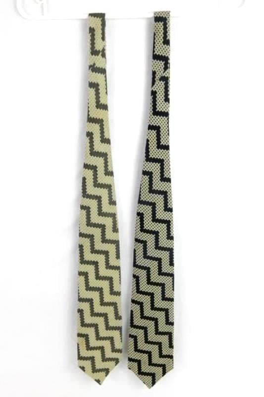 Lot of 2 Vintage Mallory & Church Ltd Neck Ties Chevron Retro Black Grey