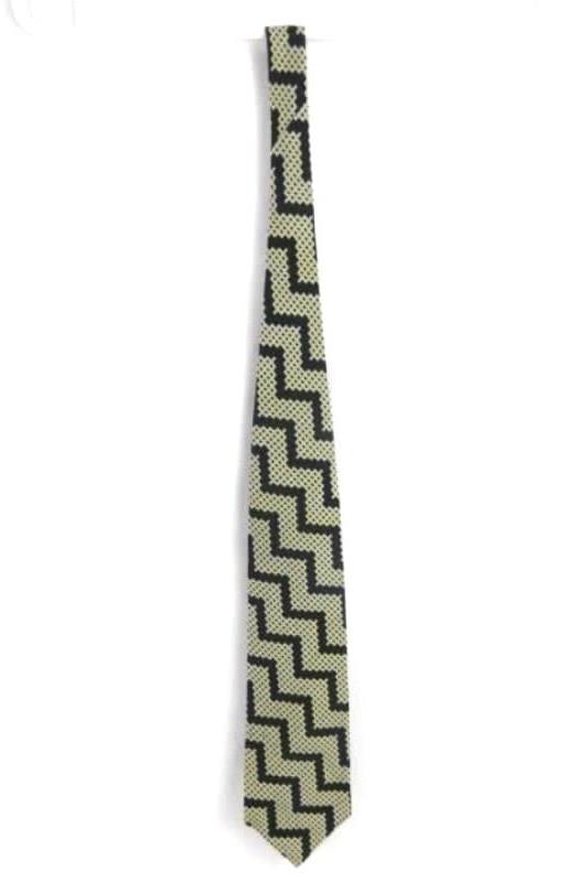 Lot of 2 Vintage Mallory & Church Ltd Neck Ties Chevron Retro Black Grey