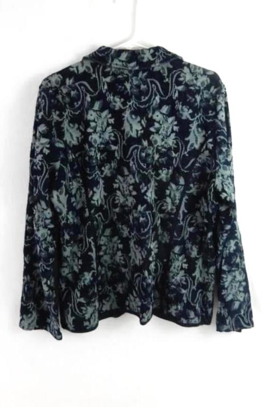Pacific Blvd Blue Floral Button Up Collared Jacket Women's Size XL