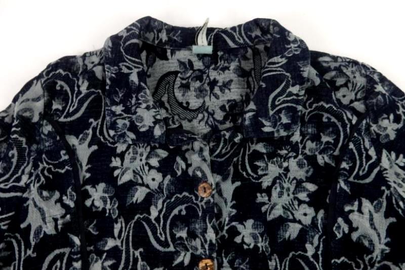 Pacific Blvd Blue Floral Button Up Collared Jacket Women's Size XL