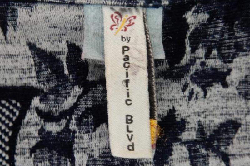 Pacific Blvd Blue Floral Button Up Collared Jacket Women's Size XL