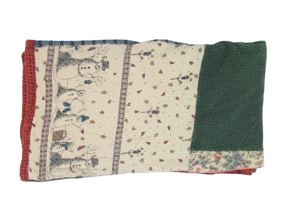 Reversible Multicolor Patchwork Throw Blanket Quilt 60.75"x55.5" Pre-Owned