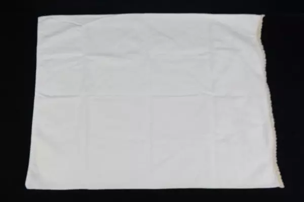 Vintage Cross Stitch Standard Size Pillowcase White Cat In A Basket Crochet Open